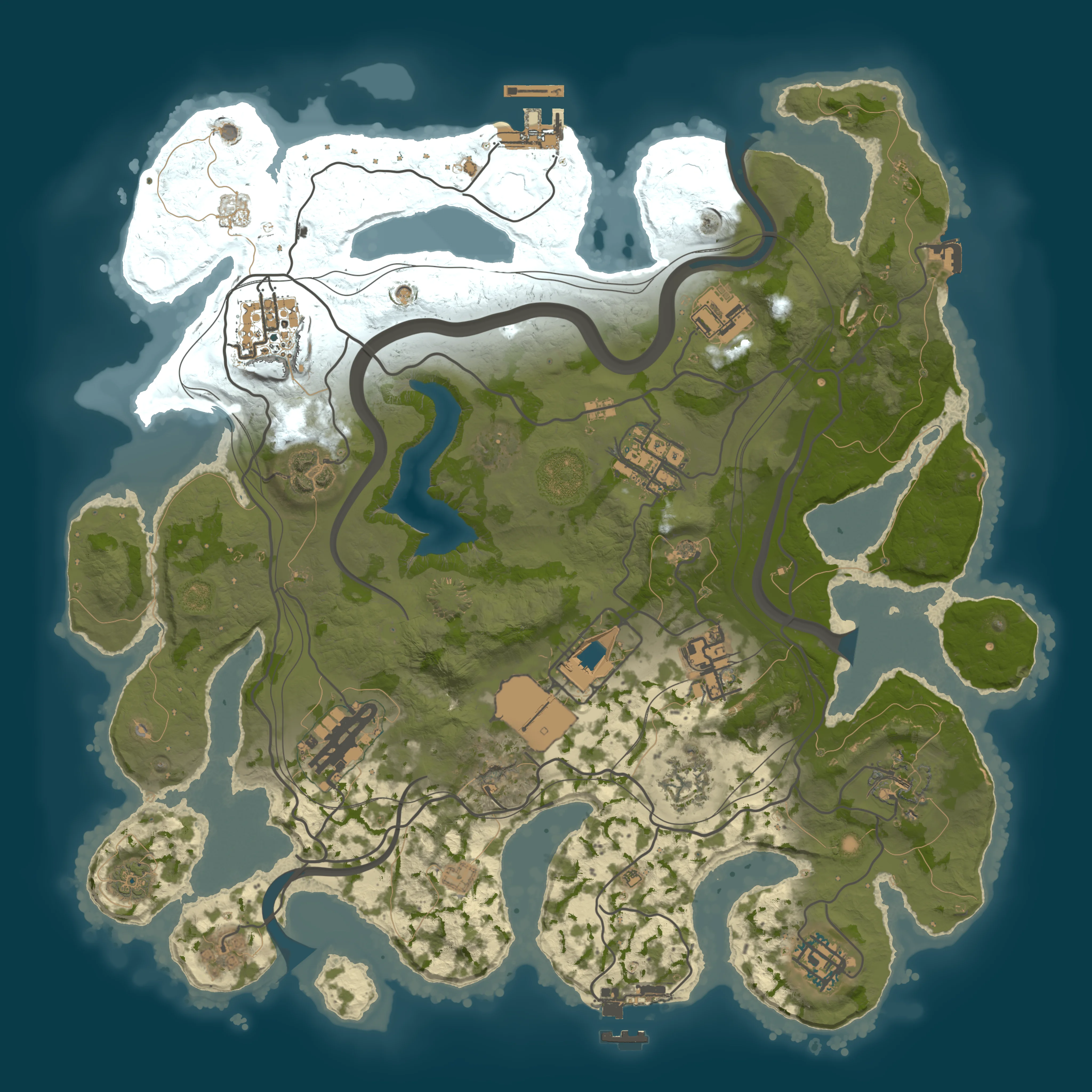 Rendered map for seed 3498