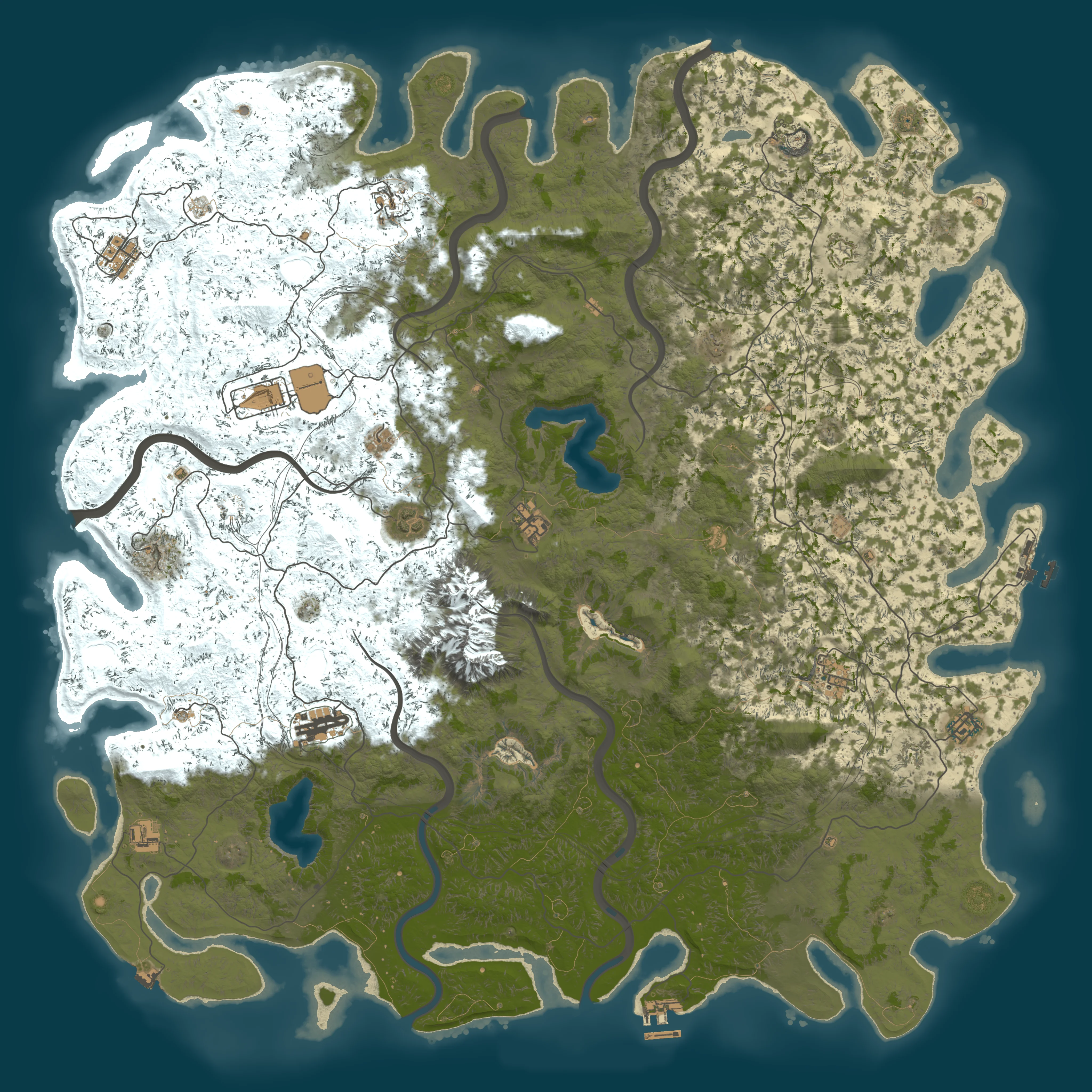 Rendered map for seed 3750