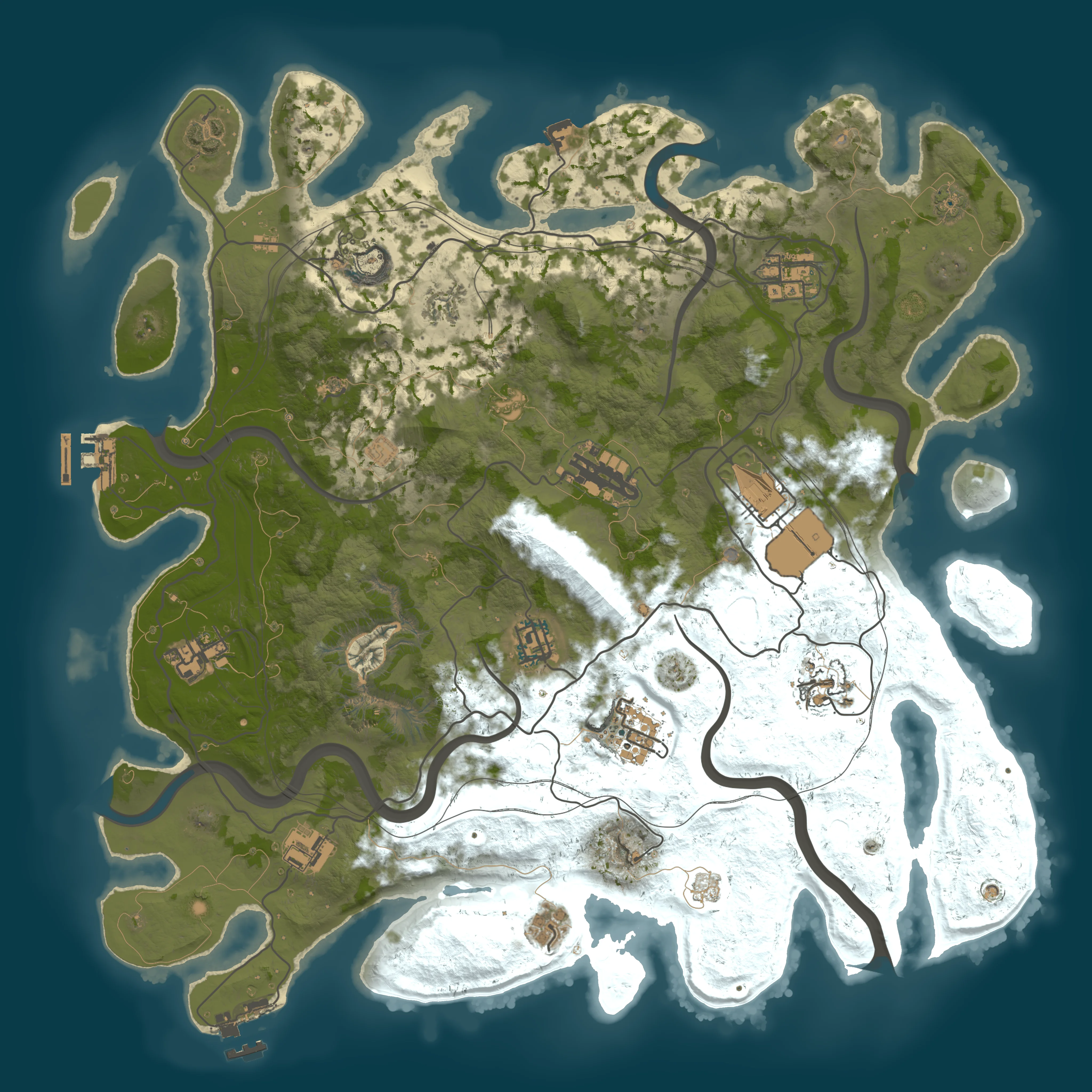 Rendered map for seed 86885500